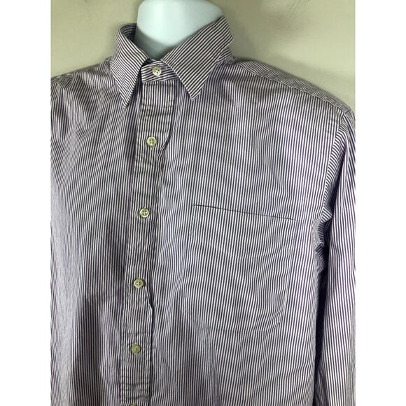 Polo Ralph Lauren Men's Button Down Size 16 Long Sleeve Purple White - Picture 3 of 13